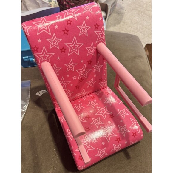 American Girl Other - American Girl Bistro Cafe Treat Seat Slip On Doll Booster Chair Pink Stars 2015